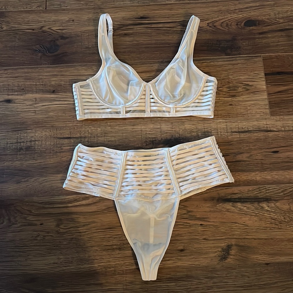 Victoria Secret Nude Sheer Bra and Panty Set